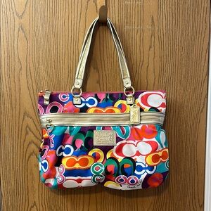 RARE! Coach poppy 2012 bold tote